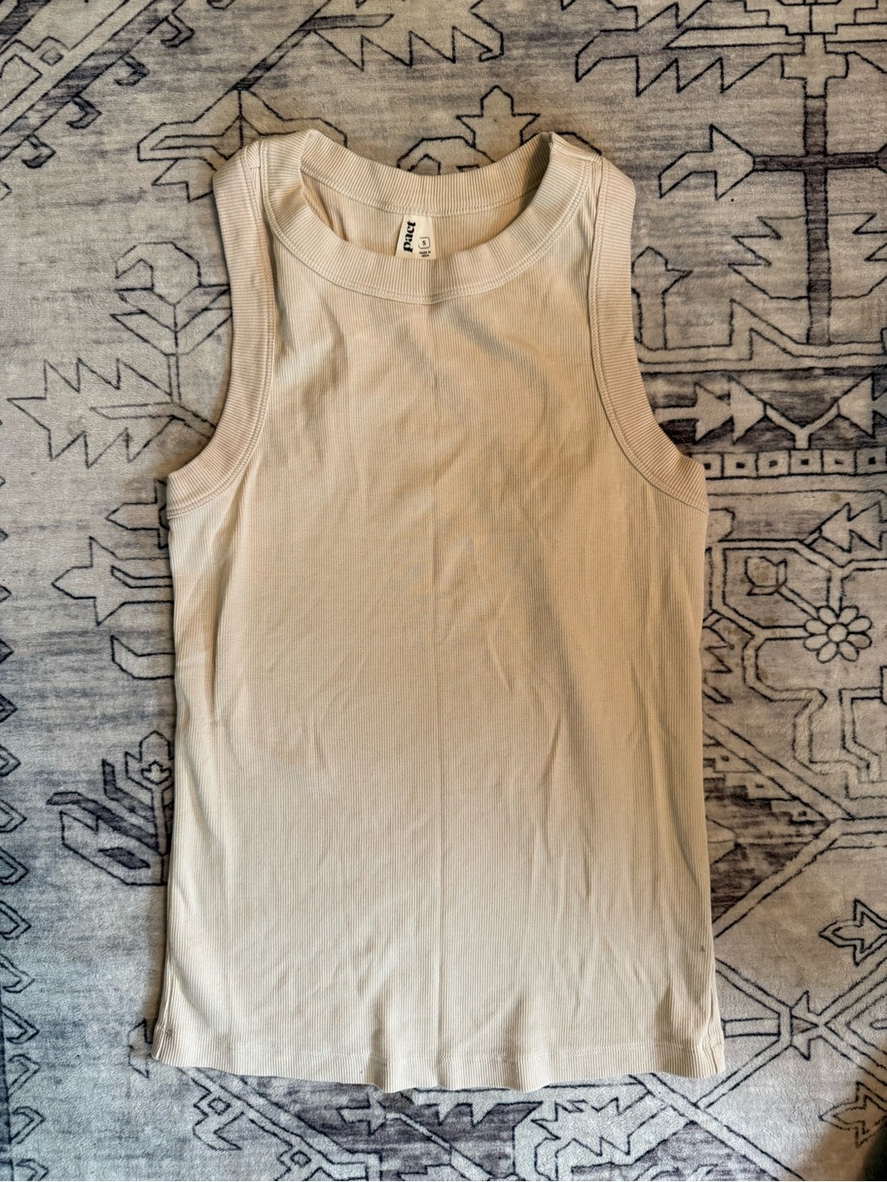 Pact Organic Perfect Rib Tank Womens S light tan cream